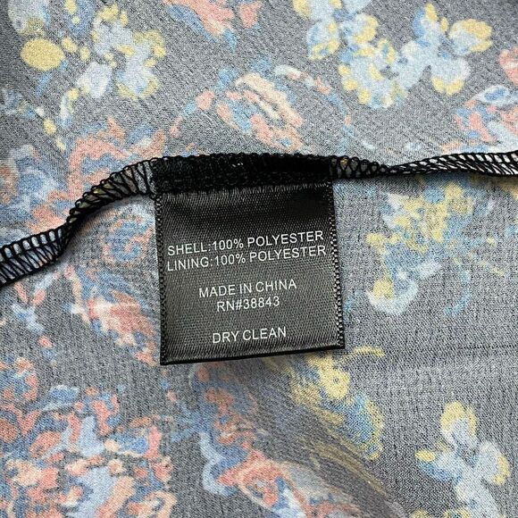 New SAM EDELMAN Black Mixed Floral Tiered Ruffle Wrap Maxi Dress Women's Sz 10 - Picture 8 of 12